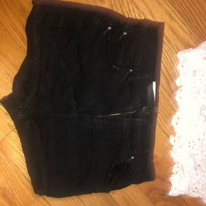 High waist black shorts
